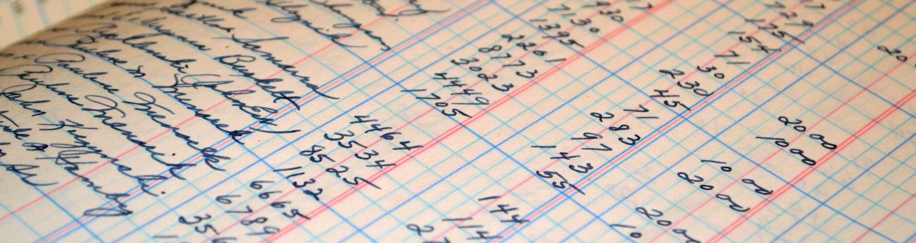 close up photo of ledger s list