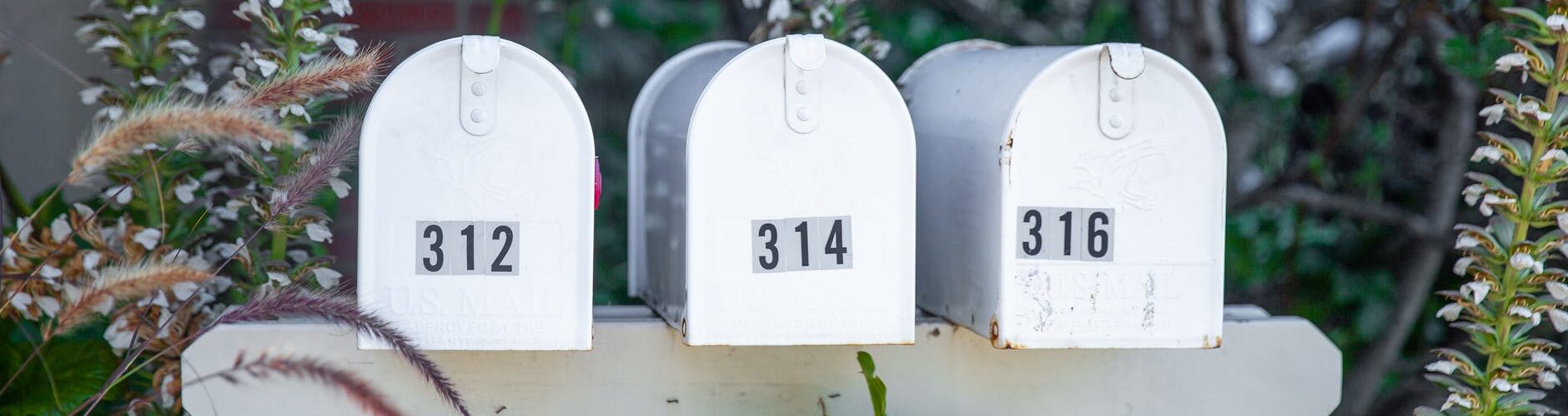 white mailboxes