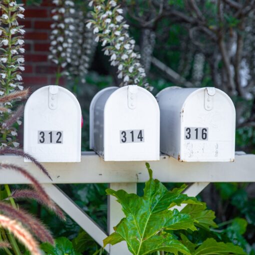 white mailboxes